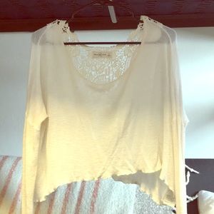 White Abercrombie lace back top